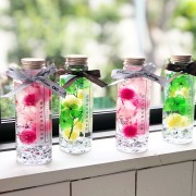 池袋 プリザーブドフラワー専門店 フラワーショップリズカオリジナルハーバリウム 丸型 ピンク・イエロー