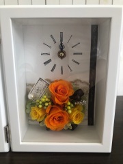 池袋　プリザーブドフラワー専門店　フラワーショップリズカ　フォトフレーム　写真立て　人気　フォト　結婚祝　販売 時計